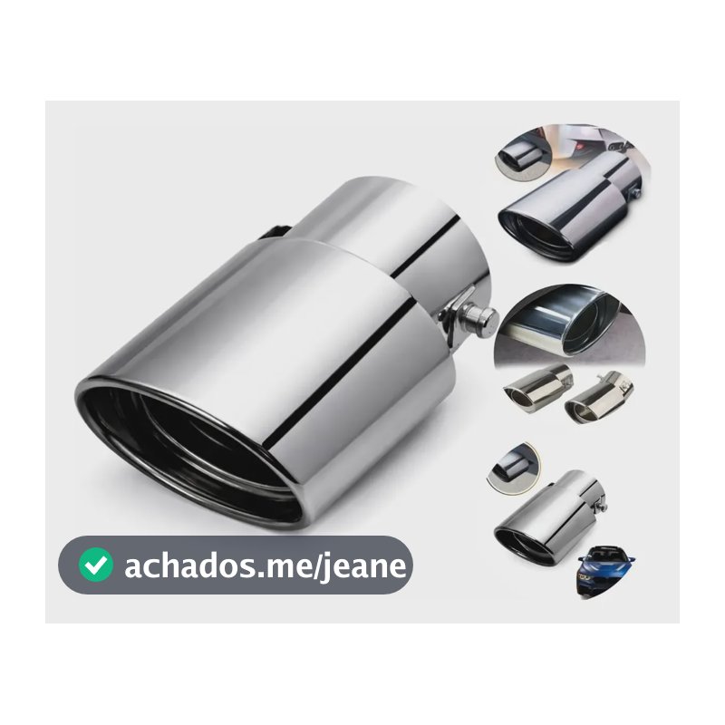Ponteira Universal Escapamento Cromada Esportiva Carro Inox Prata (cromado)