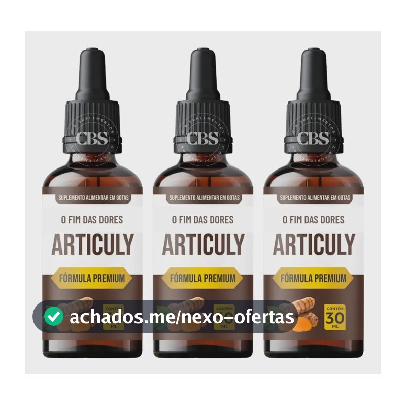 3x Articuly 30ml Suplemento Em Gotas Para Mobilidade Total Sem Sabor