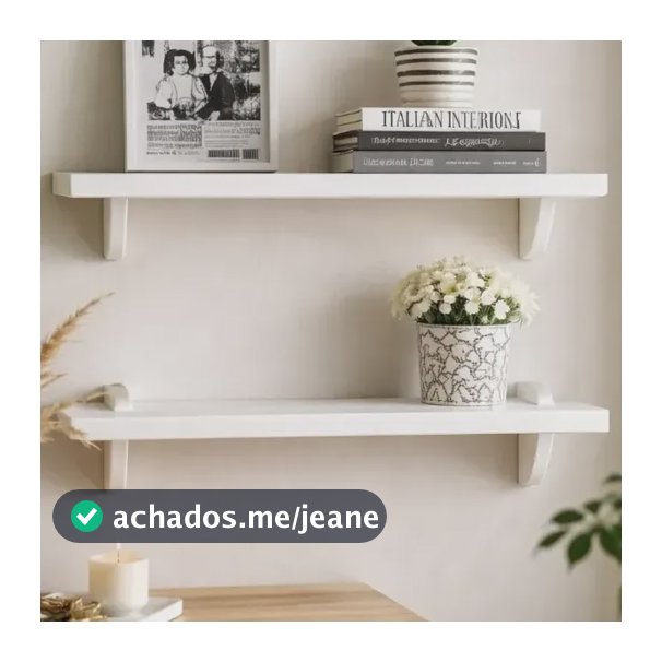Kit 2 Prateleiras Quarto 70x20 Mdf Suporte Organiza E Decora Branco