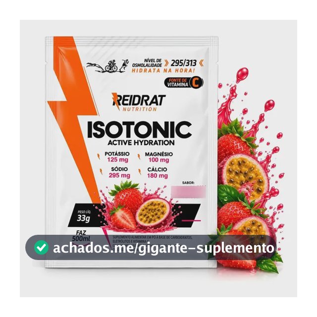 Isotônico Reidrat 20 Sachês 33g Morango Maracujá Hidratação