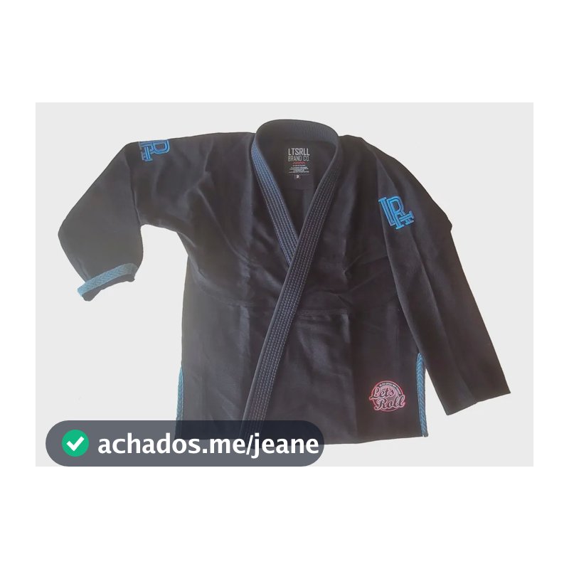 Kimono Jiu Jitsu Trançado Lets Roll Cor Preto Tamanho A2