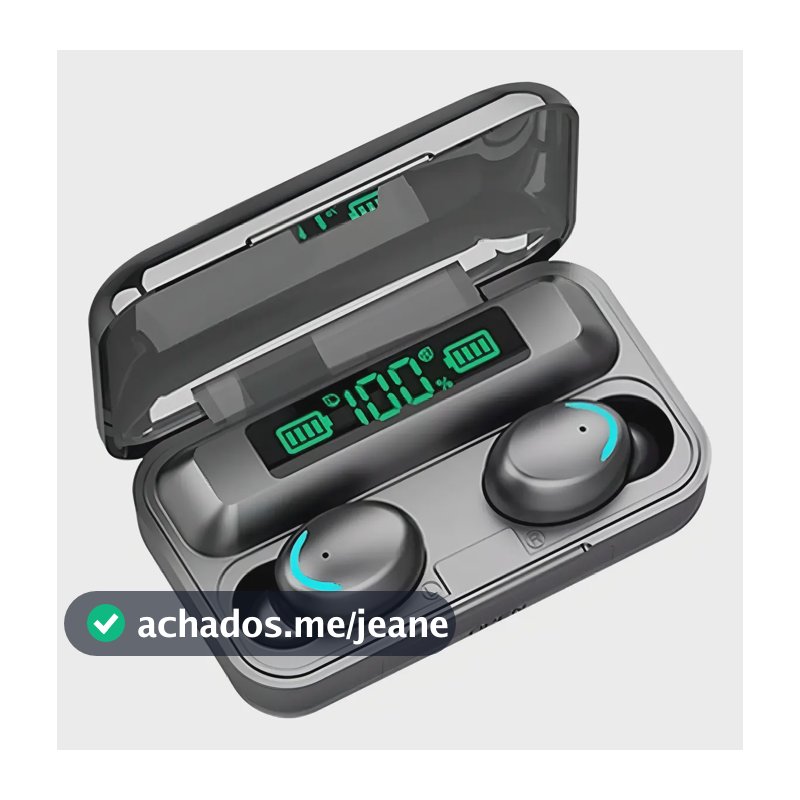 Fone De Ouvido Sem Fio F9-5 In Ear Touch Powerbank Tws Cor Preto