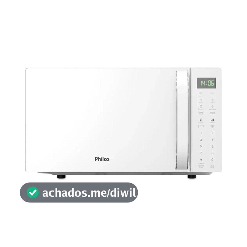 Micro-ondas Philco 20L Branco Pintura Limpa Fácil 1100W PMO23B