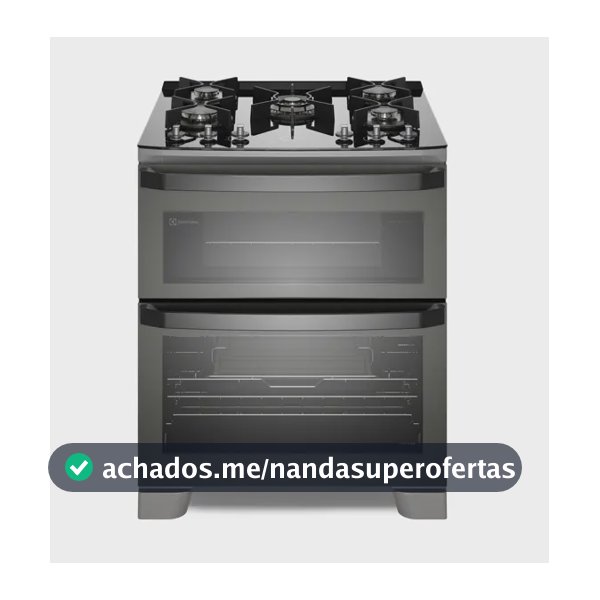 Fogão Electrolux de 5 bocas e fogão Airfry Inox. Gás/elétrico, convetor. Cozinheiro perfeito. Cozer a vapor. Cronômetro. Tecnologia Fastclean.