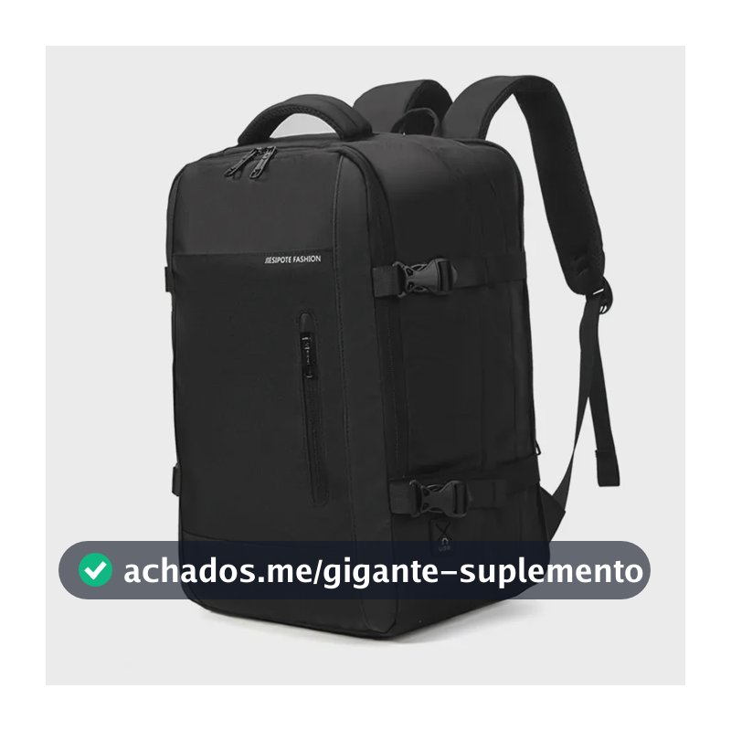 Mochila sem gênero, impermeável, reforçada, com capacidade ampliada de 30-42L, adequada para portátil, viagens diárias, cor preta