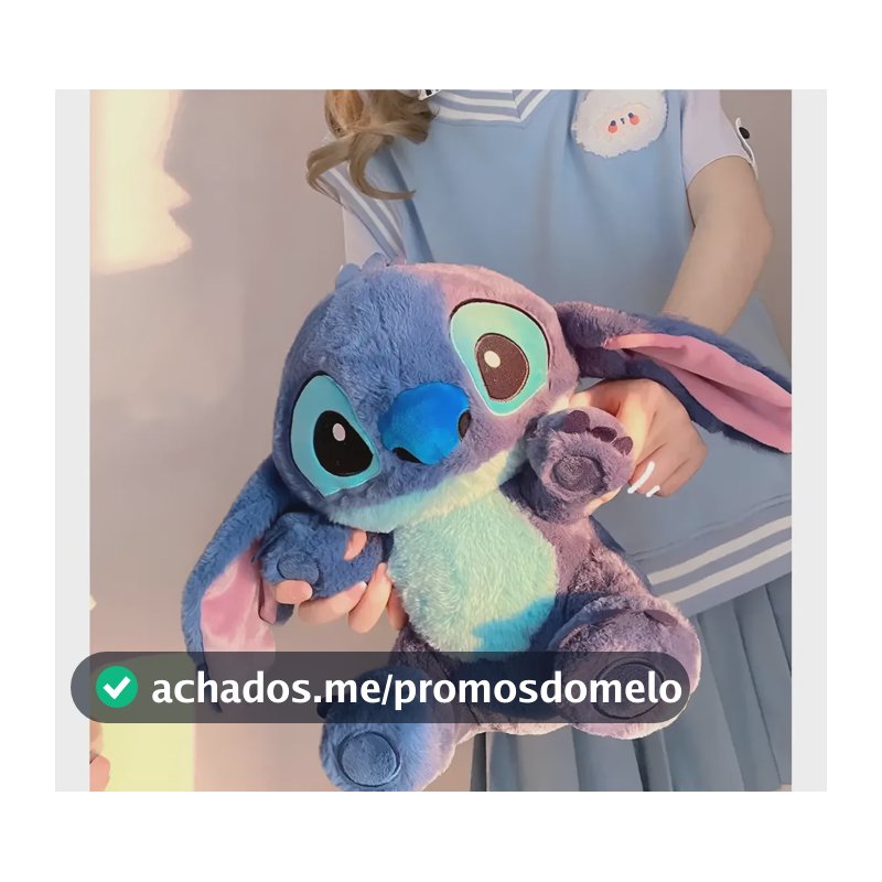 Pelúcia 35cm Lilo E Stitch Premium Antialérgico Fofinho Azul