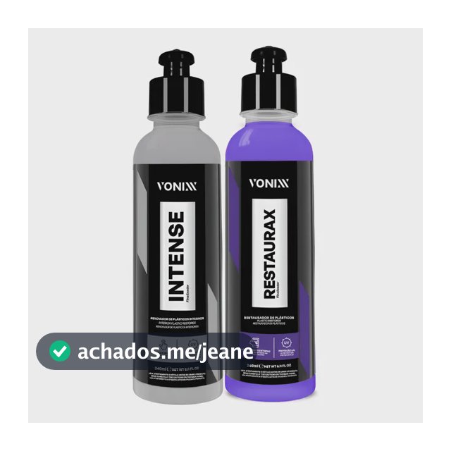Kit Restaurador Plásticos Automotivo Externo E Interno Vonixx 1 Restaurax 240ml + 1 Intense 240ml
