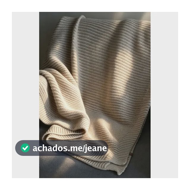 Manta Peseira Tricô Lisa 200x100cm Sofá Cama Decorativa Bege Liso
