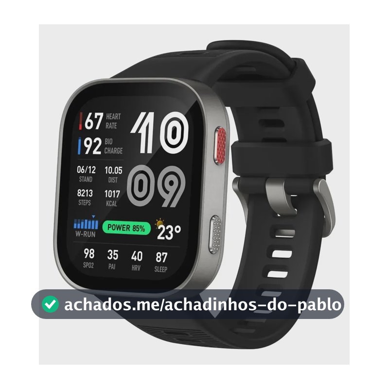 Smartwatch Amazfit Bip Max Gps Amoled Mapas Off Preto Prata