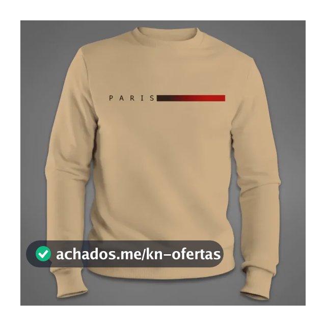 Moletom Masculino Gola Redonda Flanelado Blusa Paris