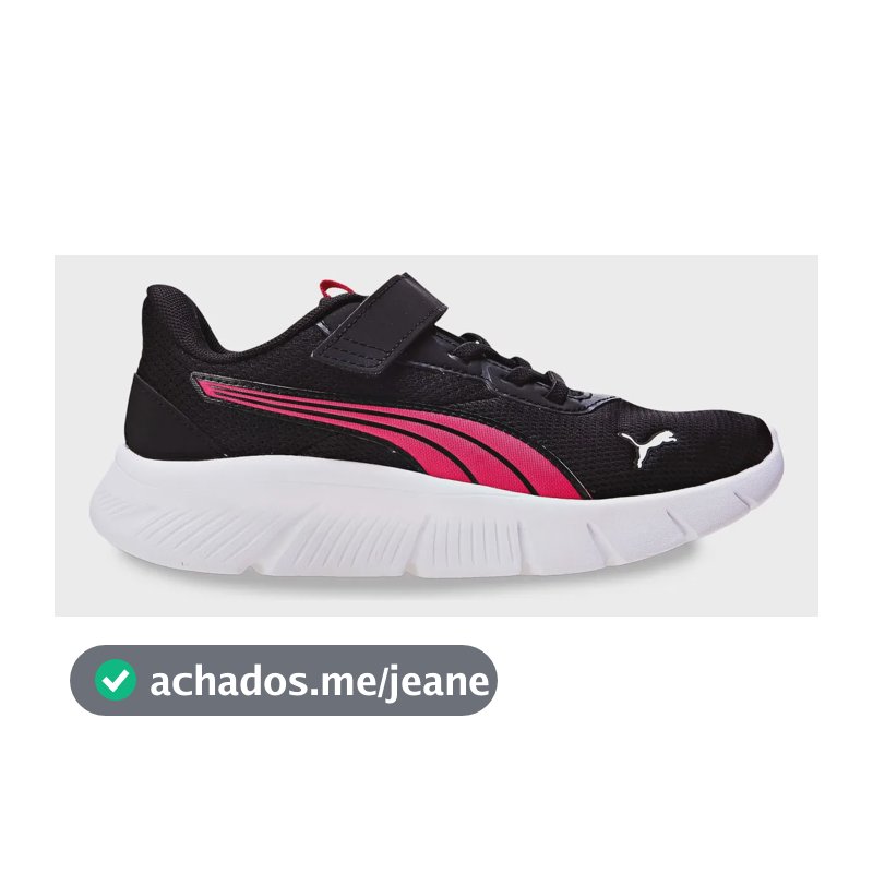 Tênis Infantil Flexfocus Modern Running Puma Puma Black-puma Pink-puma White Geométrico 31 Br