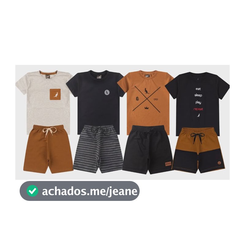 Kit 4 Peças 2 Conjuntos Roupa Infantil Menino Verão Sortido Multicolorido 4