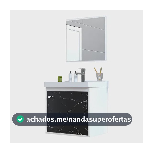 Kit Conjunto Gabinete Balcao Banheiro Espelheira Cuba Veneto