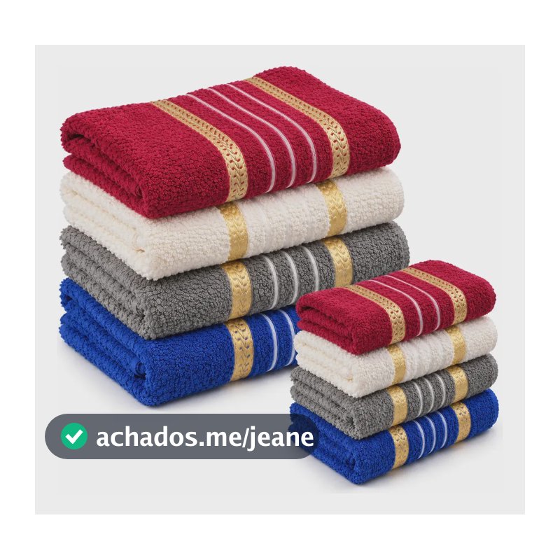 Toalhas 04 Banhão E 04 Rosto 8 Soft Algodão Laune Haus Cor Kit em Cores Sortidas
