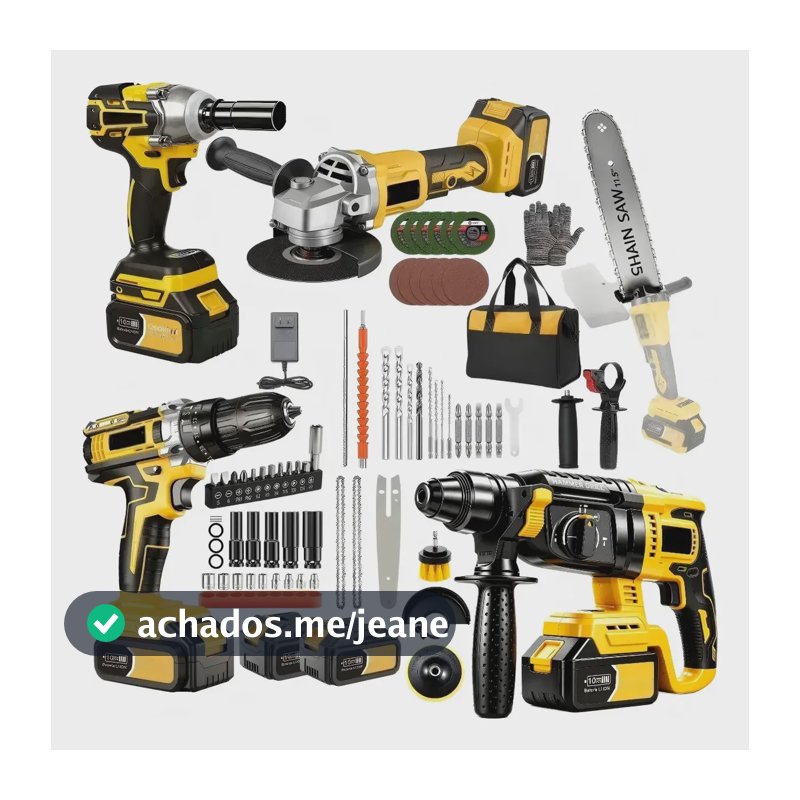 Martelete Furadeira Esmerilhadeira Chave Cabeça Motosser Kit