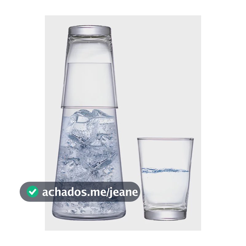 Moringa Vidro Com Copo Bebidas Água Suco 1050ml Ruvolo