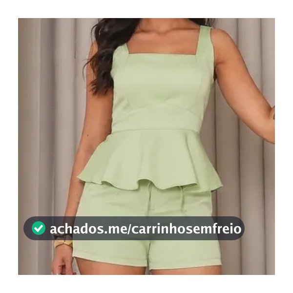 Conjunto Feminino Alfaiataria Shorts E Blusa Peplum