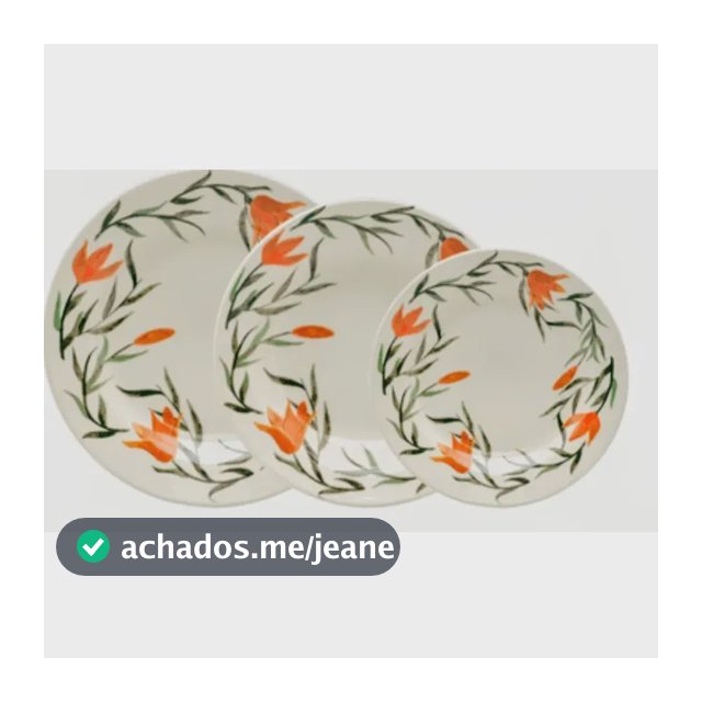 Aparelho Jogo De Jantar 12pçs Donna Lírios Oxford Cerâmica Laranja Florido