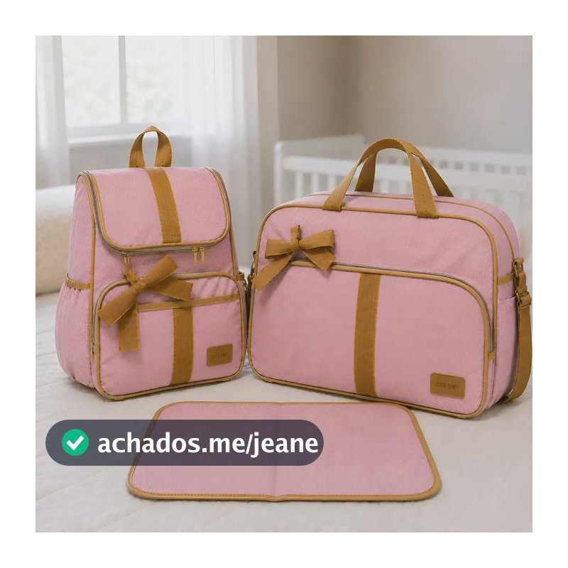 Kit Bolsa Maternidade Completo Com Mochila E Trocador Bebê Rosa