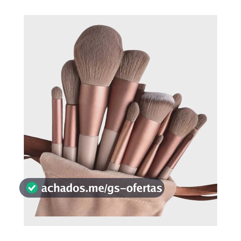 Kit Pincel De Maquiagem Com 13 Unidades Sombra Blush Cor Marrom