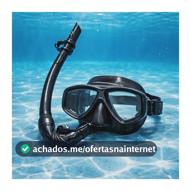 Kit Óculos Mergulho Snorkel Profissional Respirador Tubo  Preto