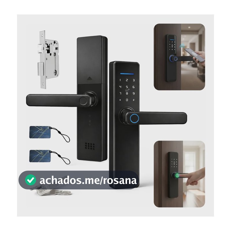 Fechadura Eletrônica Digital Bbg Smart Lock Biometria Preta Preta