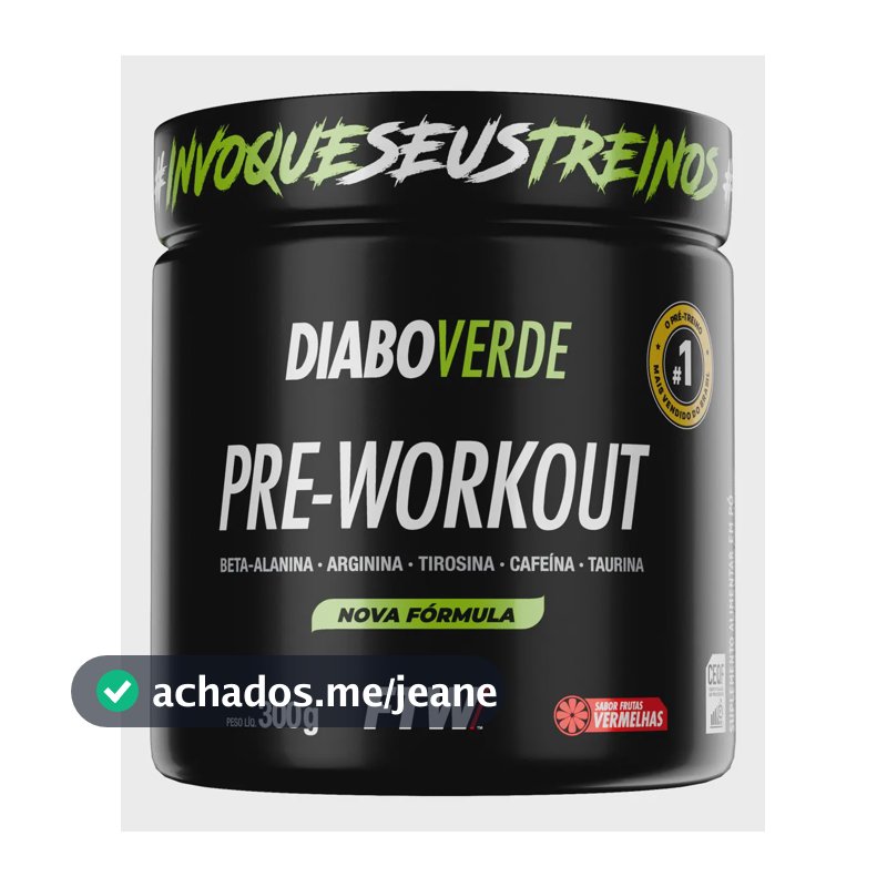 Suplemento FTW Diabo Verde Pre-Workout en pó sabor frutas vermelhas x 300g