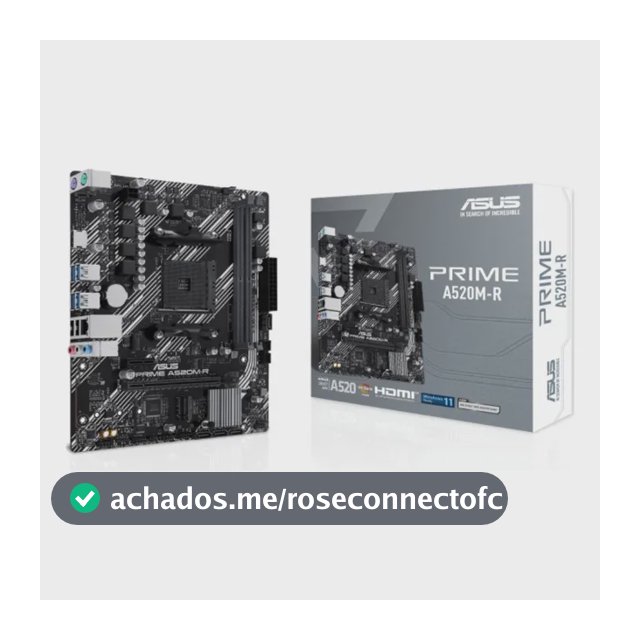 Placa Mãe Asus Prime A520m-r Am4 Ddr4 M.2 Chipset A520 Hdmi Preto