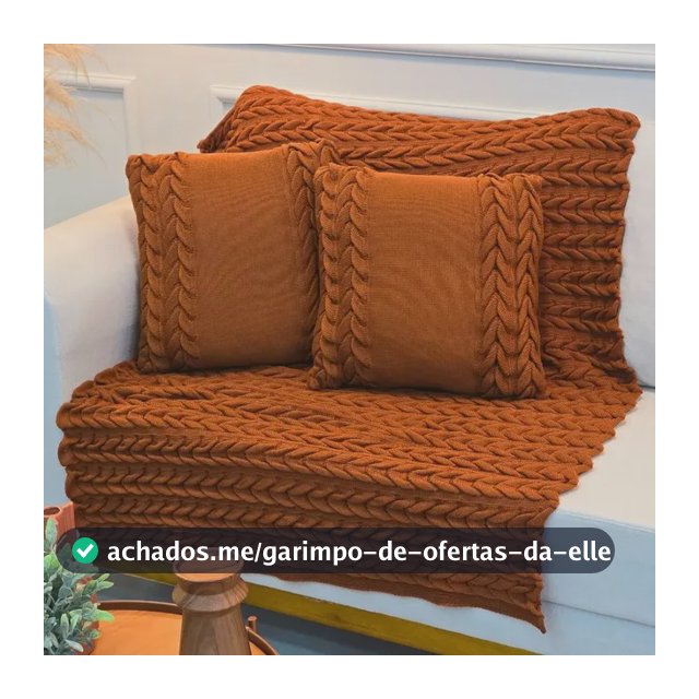Kit Manta Sofá Poltrona 150x100cm Aconchego + 2 Capas 45cm