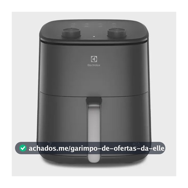 Air Fryer Forno Electrolux 7L 1700W Digital Grade removível dupla camada Antiaderente 8 Receitas Programadas Aviso Sonoro Fritadeira Elétrica sem Óleo sistema de segurança automático EAF71 Cinza