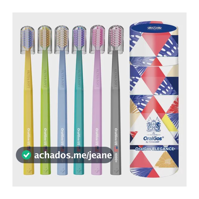 Escova Dental Oralgos Db781 Cs 4000 Cerdas Cores Variadas Kit 6 Escovas De Dente
