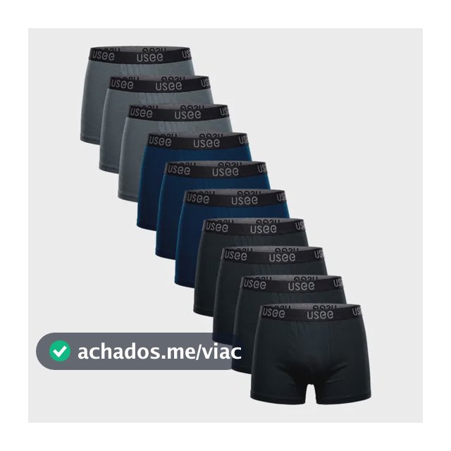Kit Com 10 Cuecas Boxer Algodão Adulto Usee Brasil