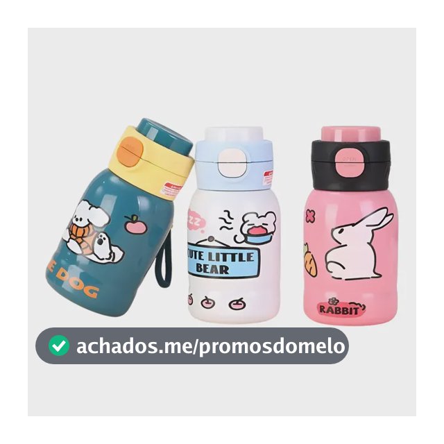Garrafa Térmica Infantil 500ml Escolar Vacumm Alça + Copo