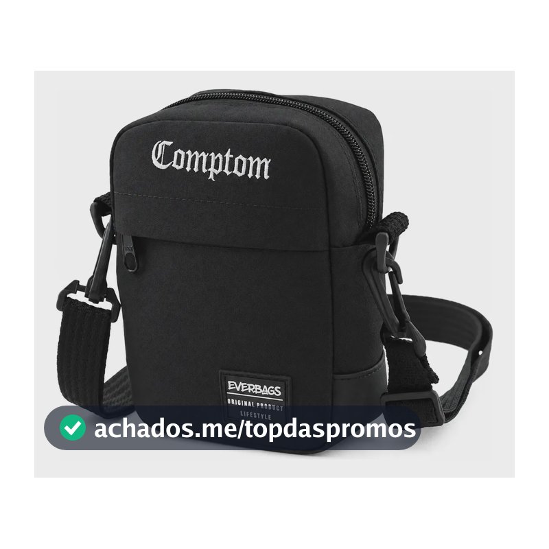 Shoulder Bag Bolsa Transversal Pochete Academia Treino Viagem Passeio Esportivo Porta Documento Carteira Resistente Reforçada Cor Preto