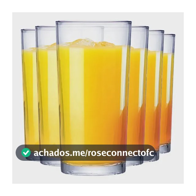 Jogo de Copos de Vidro Long Drink para Água e Suco 255ml 6pcs Ruvolo