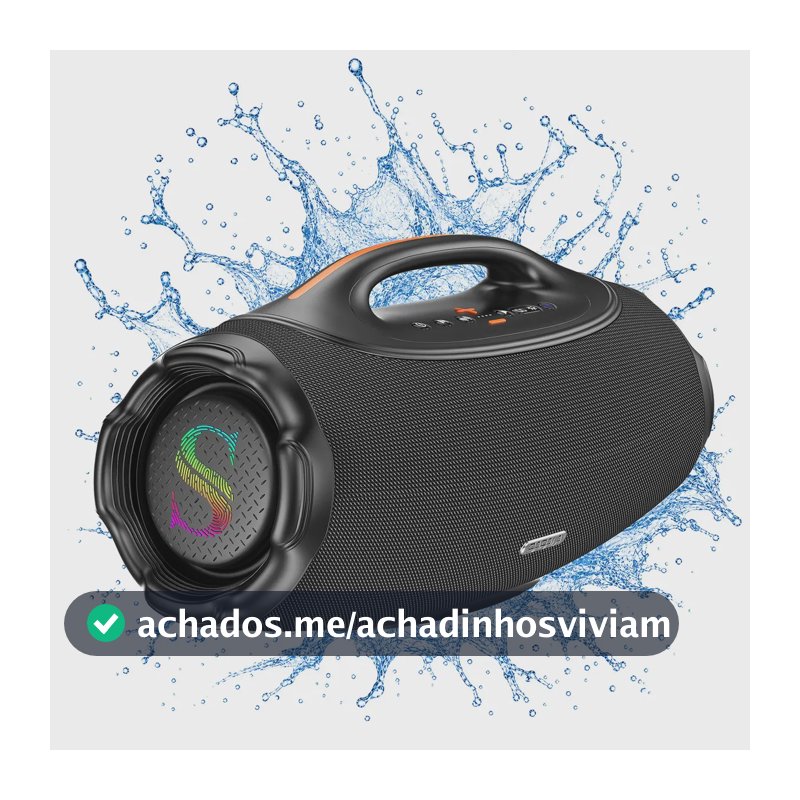 Caixa de som bluetooth 6.0 sabala 500w 46H 81000mAh app caixinha som Portátil eq ipx6 tws Potente DR-500 Hifi EQ Estéreo 35hz - 20khz cor preto