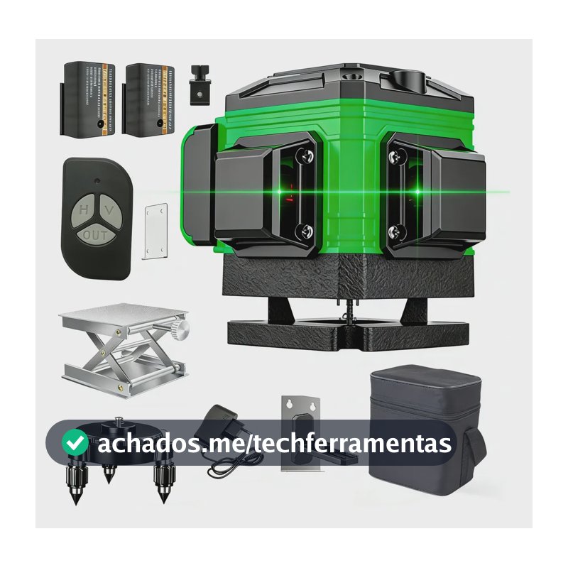 4d Nível Laser Verde 12 Linhas 360°  Magnético Alta Precisão