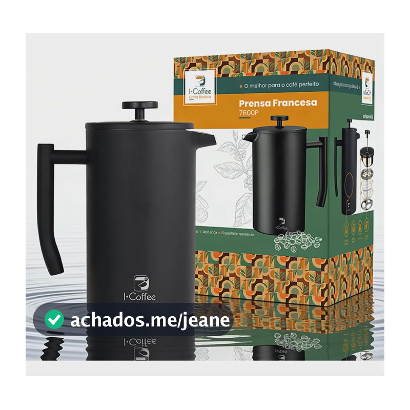 iCoffee Prensa Francesa Icoffee Aço Inoxidável 700ml Preto