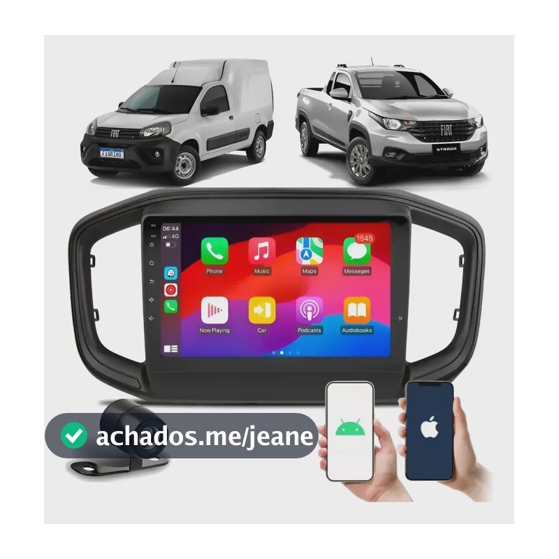 Kit Multimídia 9 Carplay Moldura Câmera Ré Strada 2021-2026