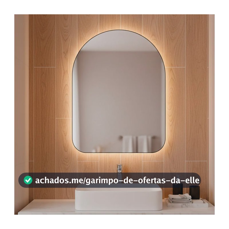 Espelho Orgânico Capela Led 44x64 Para Sala Quarto Banheiro Moldura Capela Led Frio