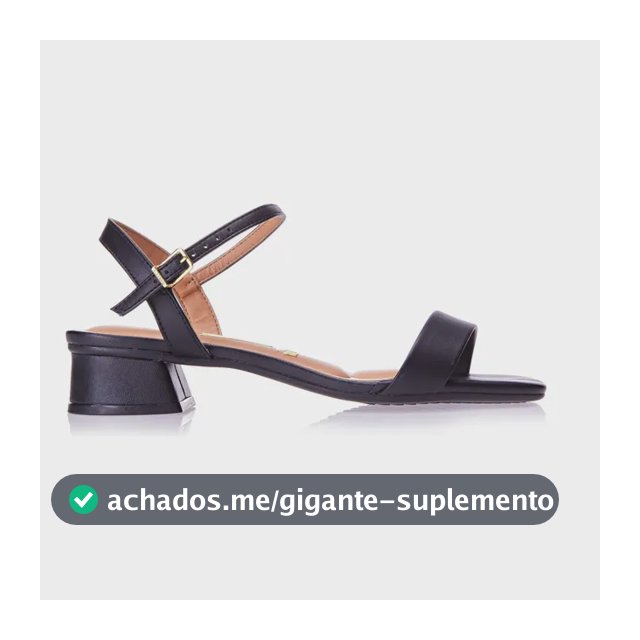 Sandália Feminina Salto Médio Bloco Com Tiras Vizzano Preto Liso 34