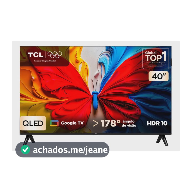 Smart Tv Tcl 40 Polegadas Qled Full Hd S5k Wifi Bluetooth Google Tv 2 Hdmi Hdr10 Dolby Audio 40s5k