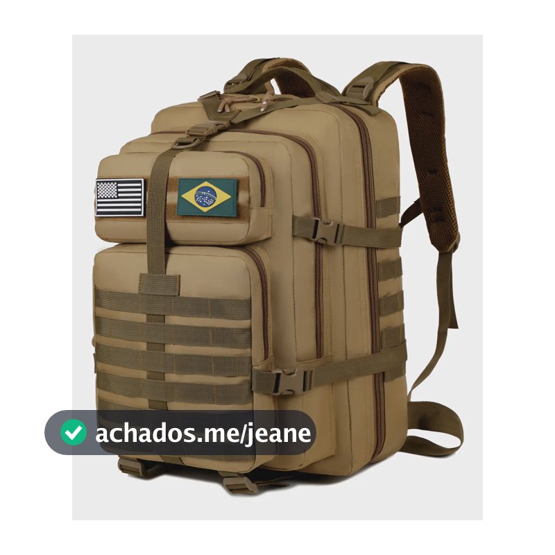 Mochila Tática Impermeável 50l Xiaobang Militar Marrom-claro Zíper Liso