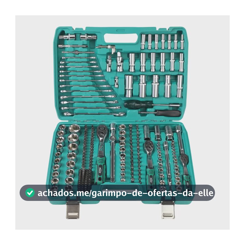 Kit Jogo De Ferramenta Maleta 216pcs Soquete Chave 1/2,1/4,3