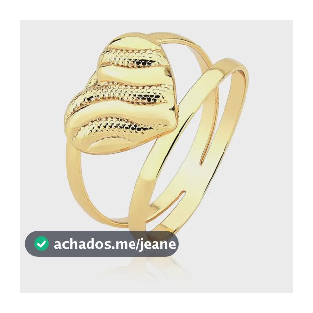 Anel Feminino Coração Folheado De Ouro 18k Semi Joia