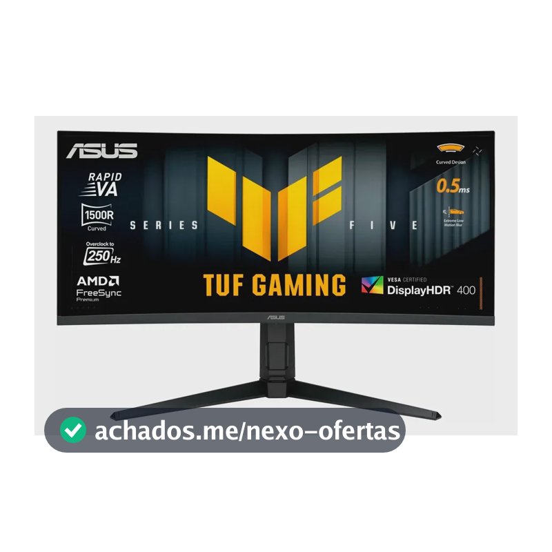 Monitor de jogador Asus Tuf VG34WQML5A 34 Wqhd 250 Hz 0,5 m preto curvo