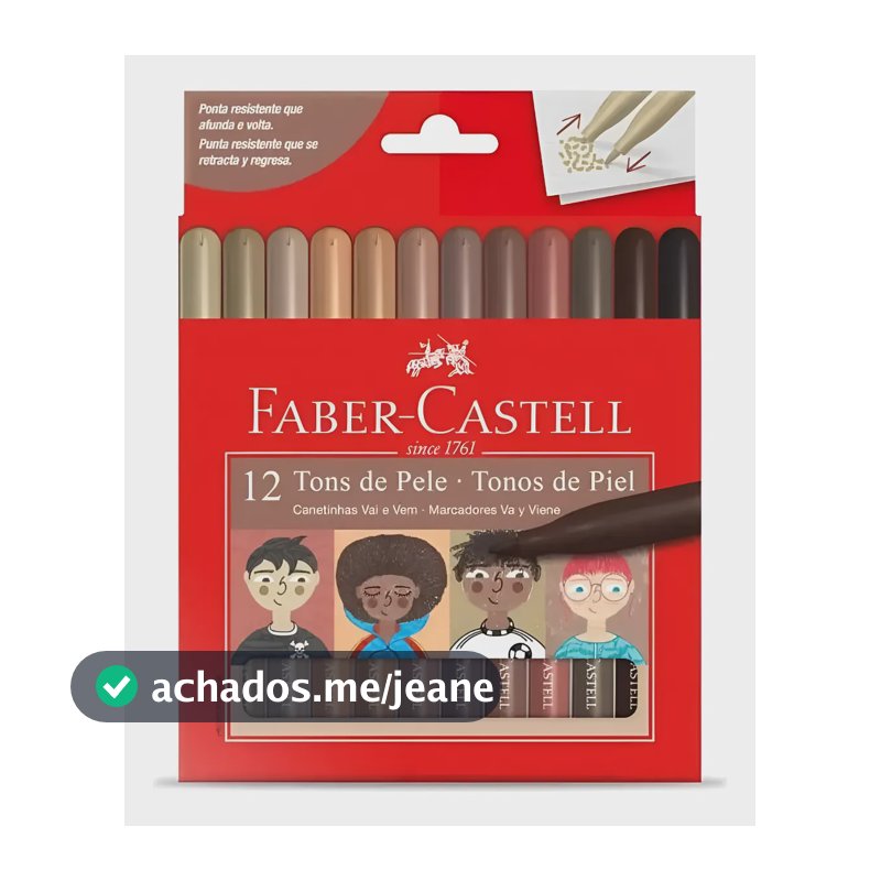 Canetinha Tons De Pele Vai E Vem Faber Castell 12 Cores Tons De Pele
