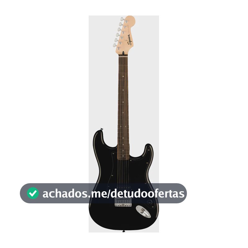 Guitarra elétrica Squier By Fender Sonic Stratocaster Ht H, cor preta, material de escala, louro indiano, orientação à mão direita