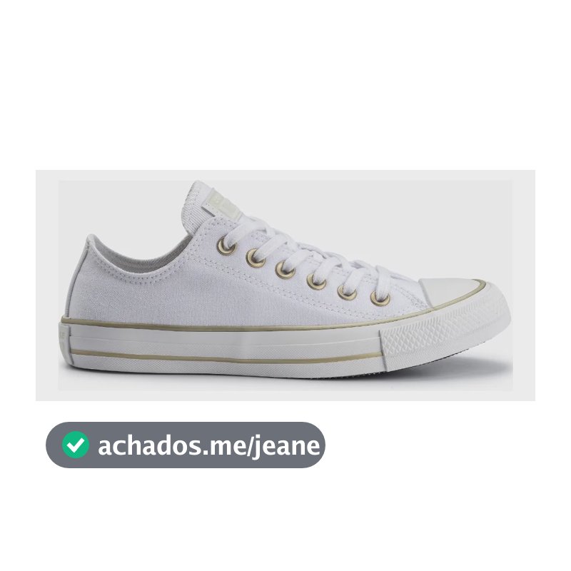 Tênis Converse Feminino Taylor Ct2834 Curto T Branco/branco/ouro Claro Liso 37 Br
