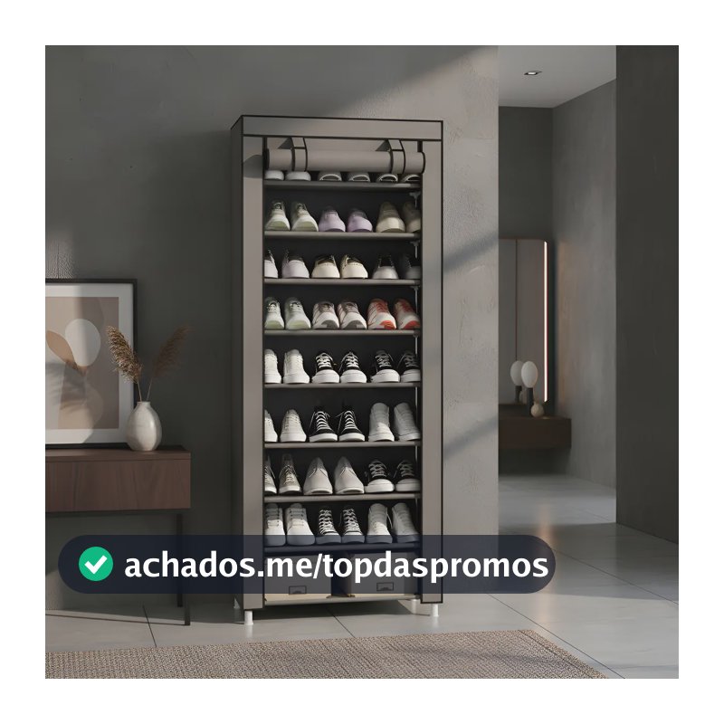 Sapateira Organizador De Sapatos Com 9 Prateleiras Tnt Cor Cinza